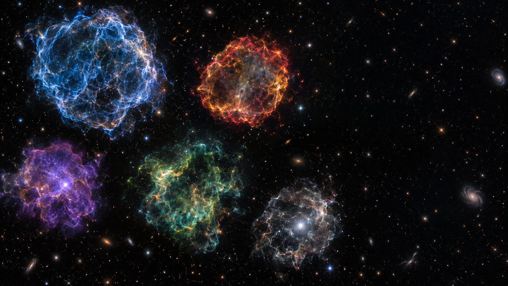 NASA Abadikan 5 Sisa Ledakan Supernova dalam 1 Bingkai