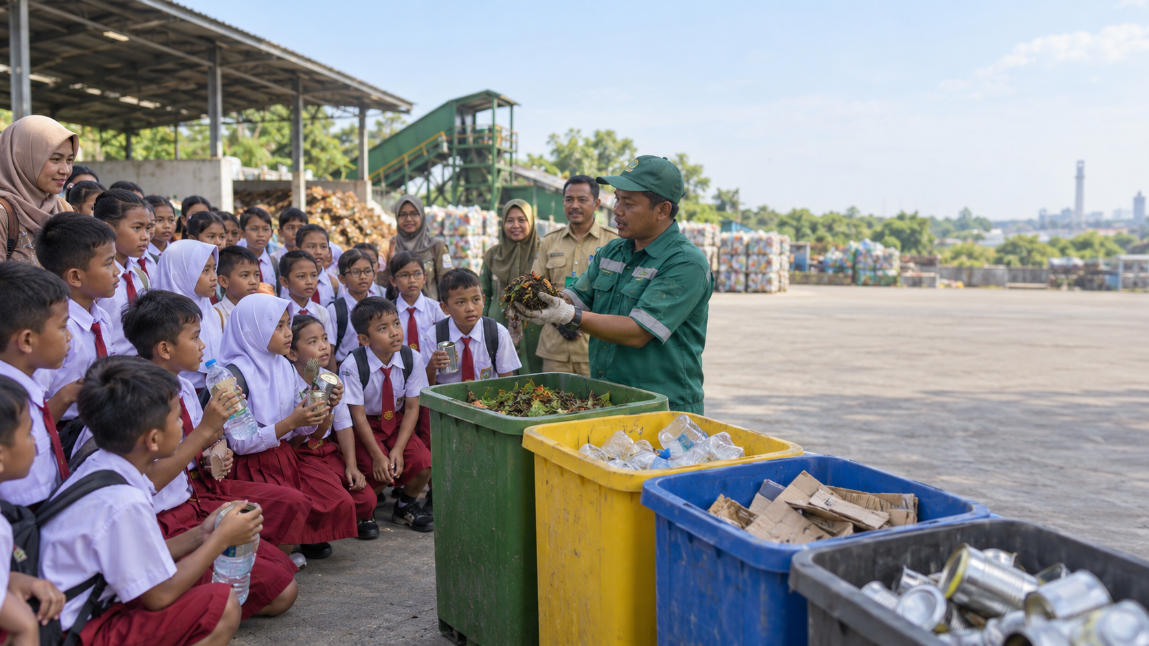 90 Siswa SDMM Belajar Kelola Sampah di DLH Gresik