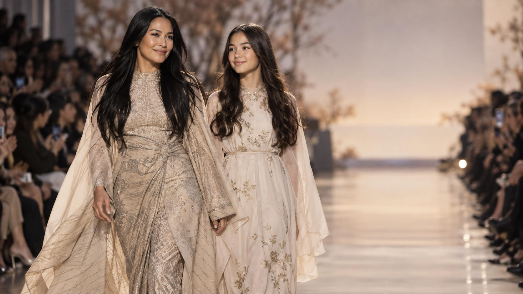 Anggun C. Sasmi dan Putri Tampil Bersama di Catwalk