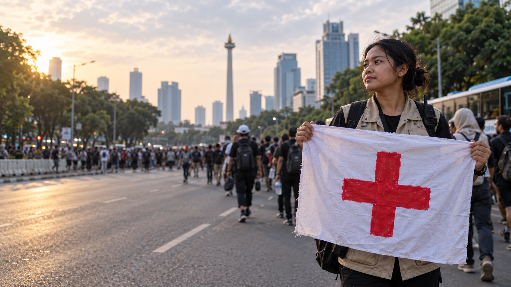 Arti Salib Merah Saat Demo 28 Oktober di Jakarta