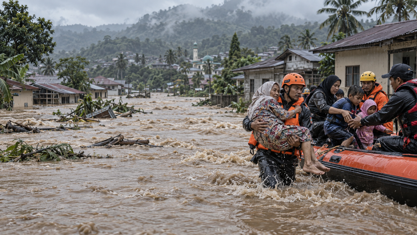 Banjir Bandang Hantam Padang, Evakuasi Warga Dramatis