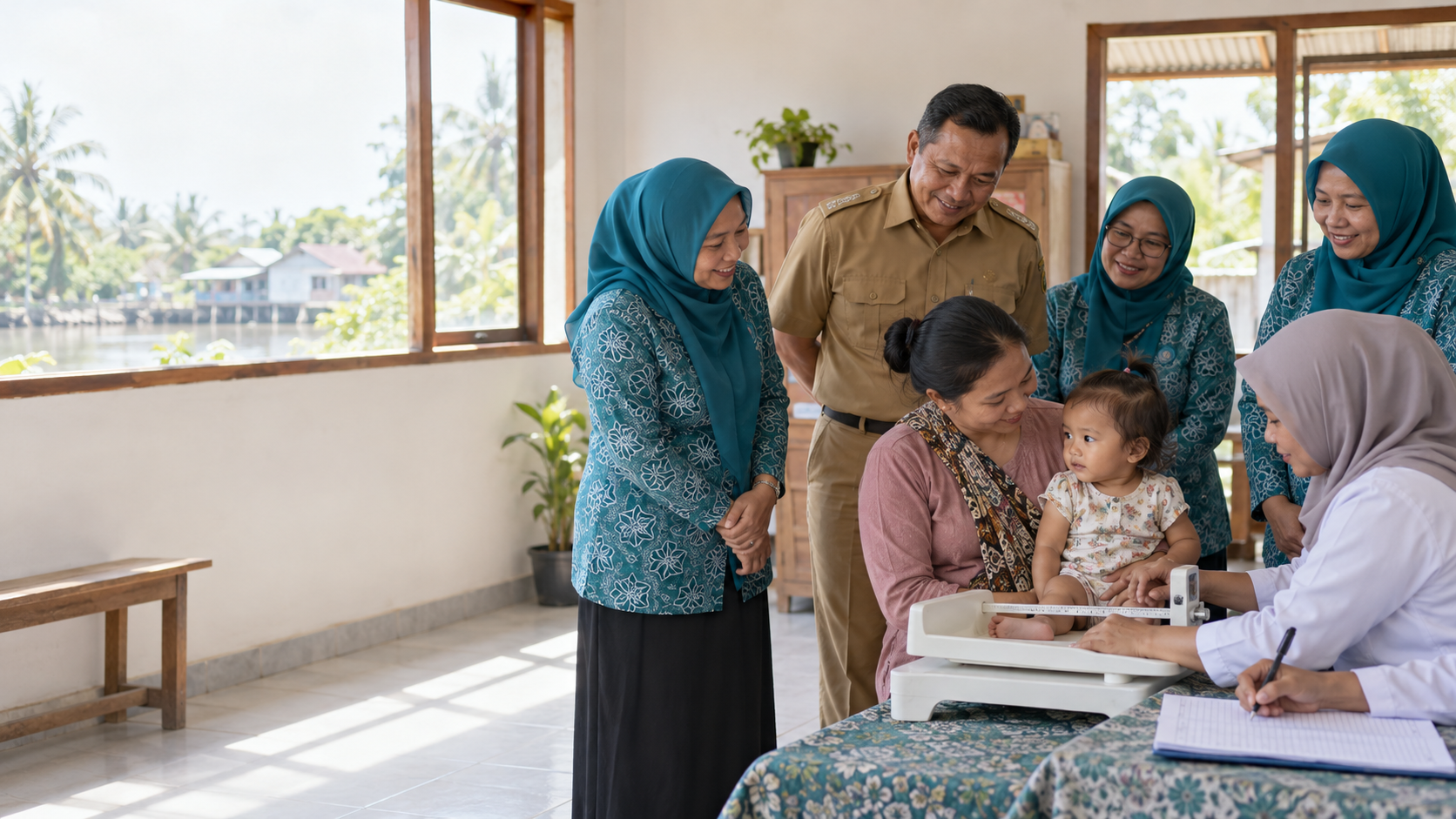Camat dan PKK Bataguh Tinjau Posyandu Asy Syifa