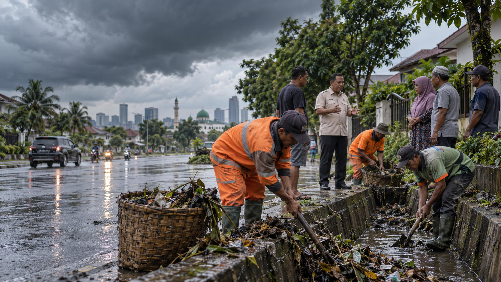 Cuaca Ekstrem Mengintai Pekanbaru, Bersihkan Drainase