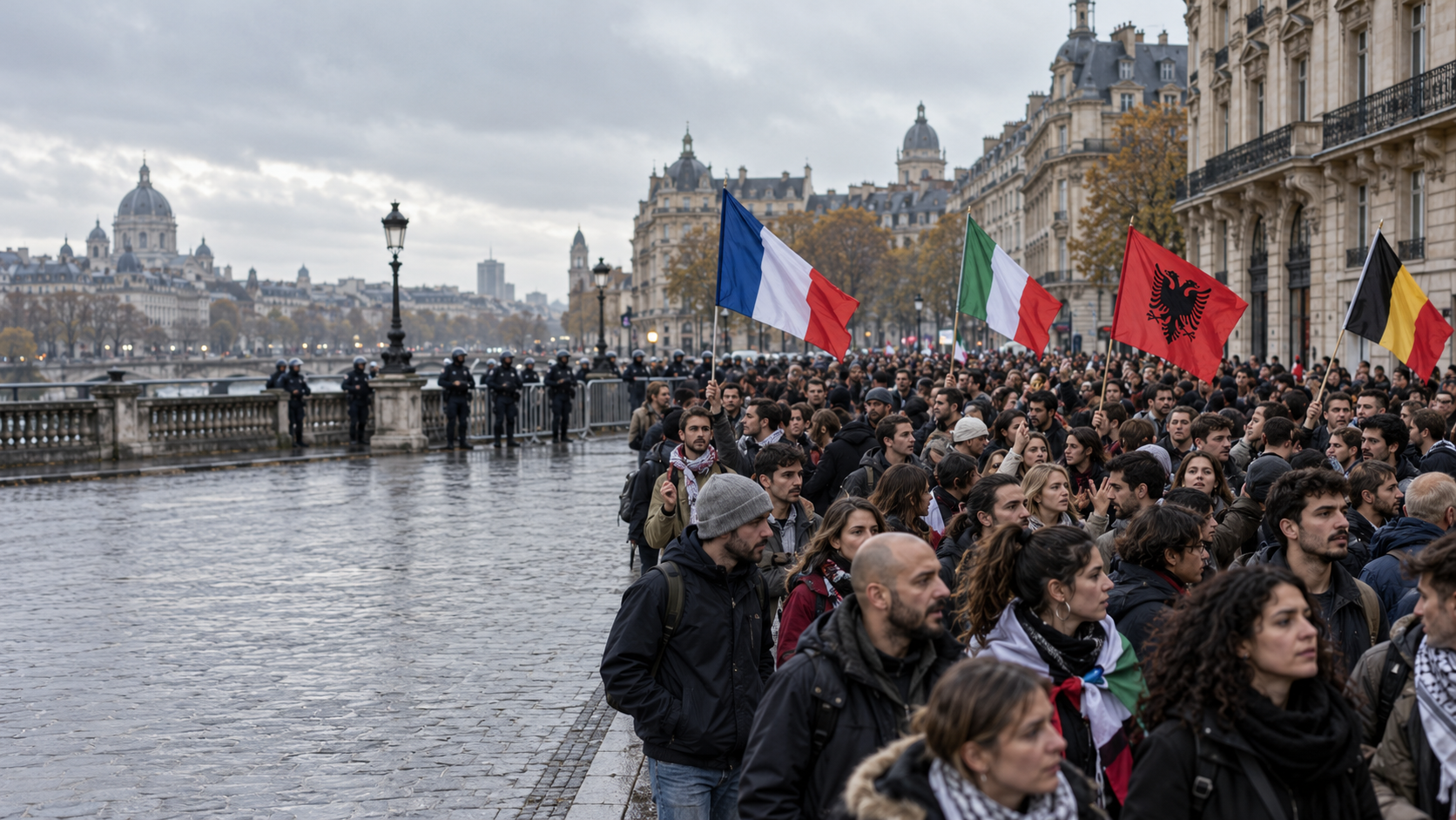 Demo Prancis Meluas ke Italia, Albania, dan Belgia