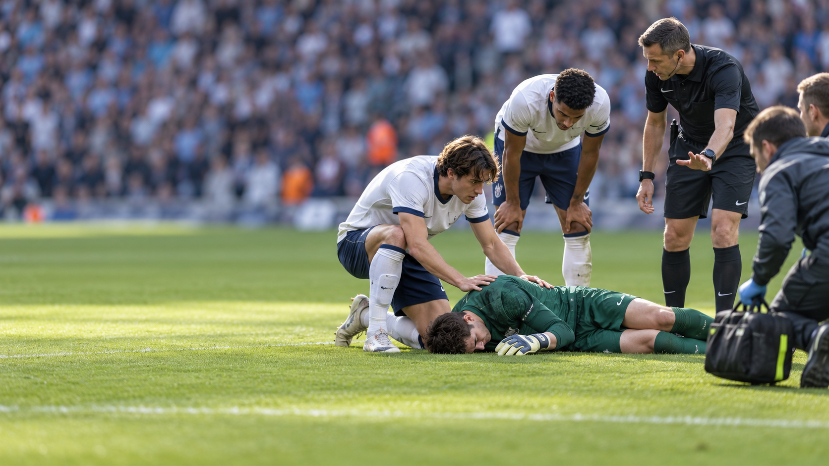Emiliano Martínez Terbaring Usai Benturan di Lapangan