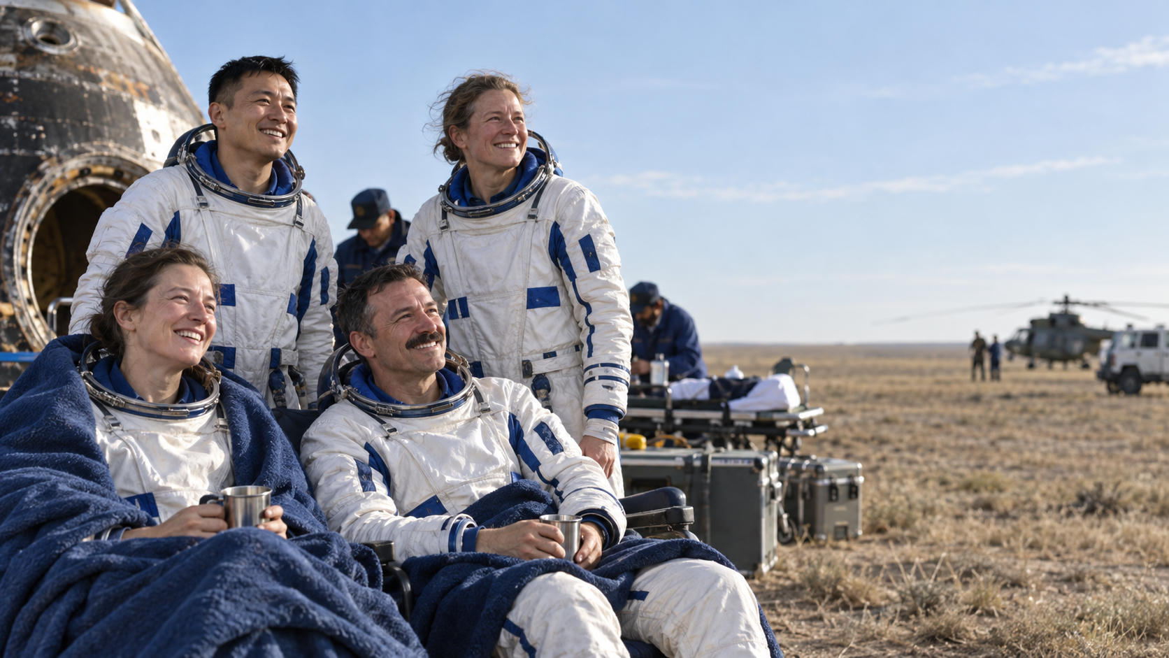 Empat Astronot Pulang Setelah Delapan Bulan di Antariksa
