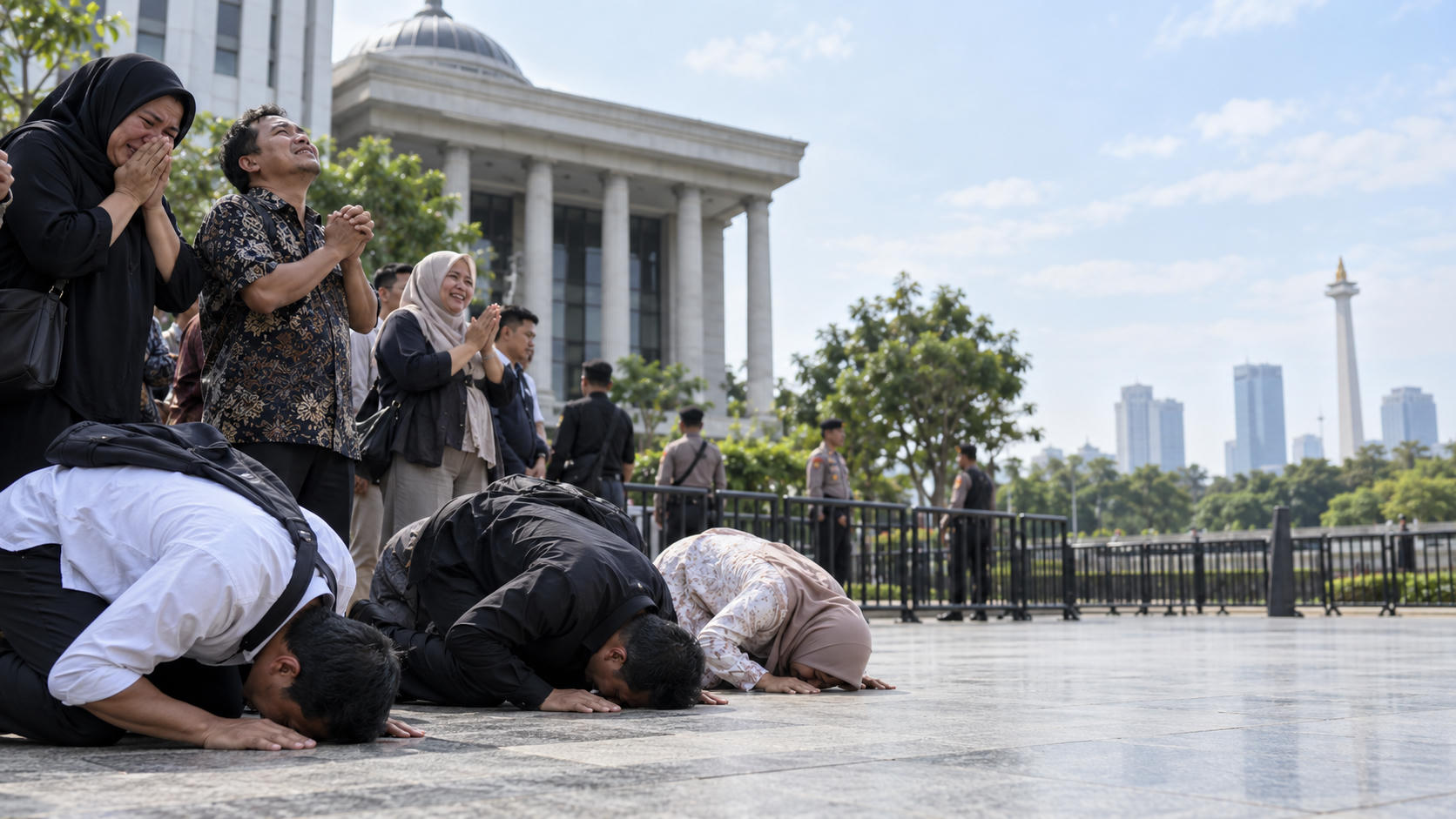 Gugatan Ijazah Gibran Tak Diterima MK, Relawan Sujud Syukur