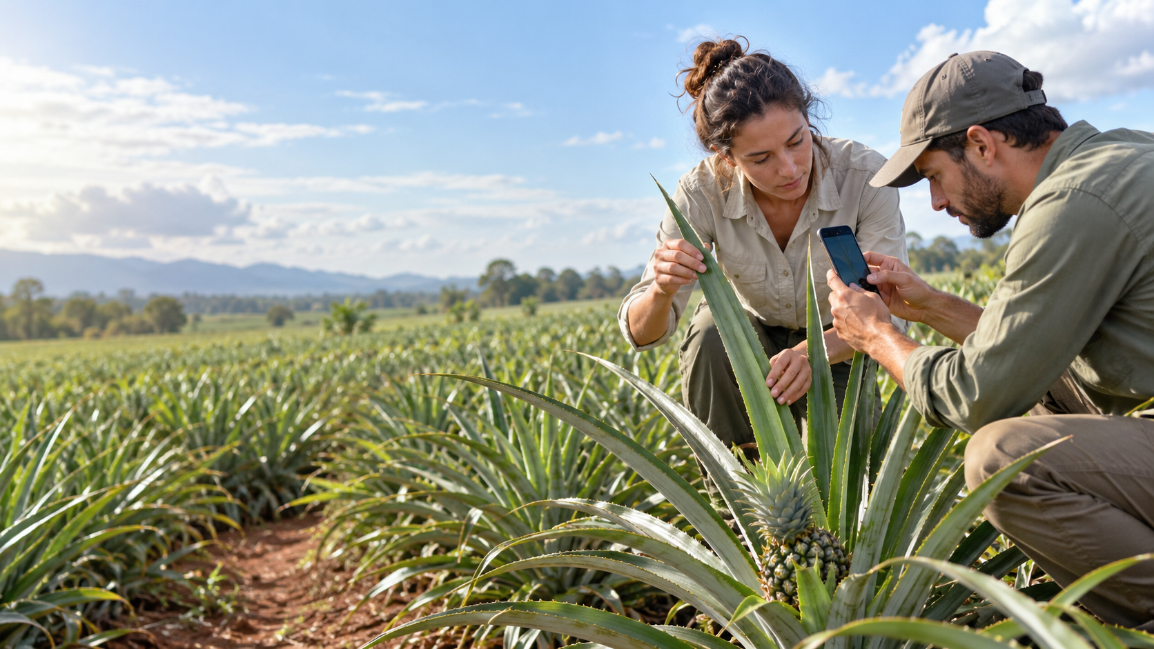 Inovasi UB dan Great Giant Pineapple Ukur Daun Nanas