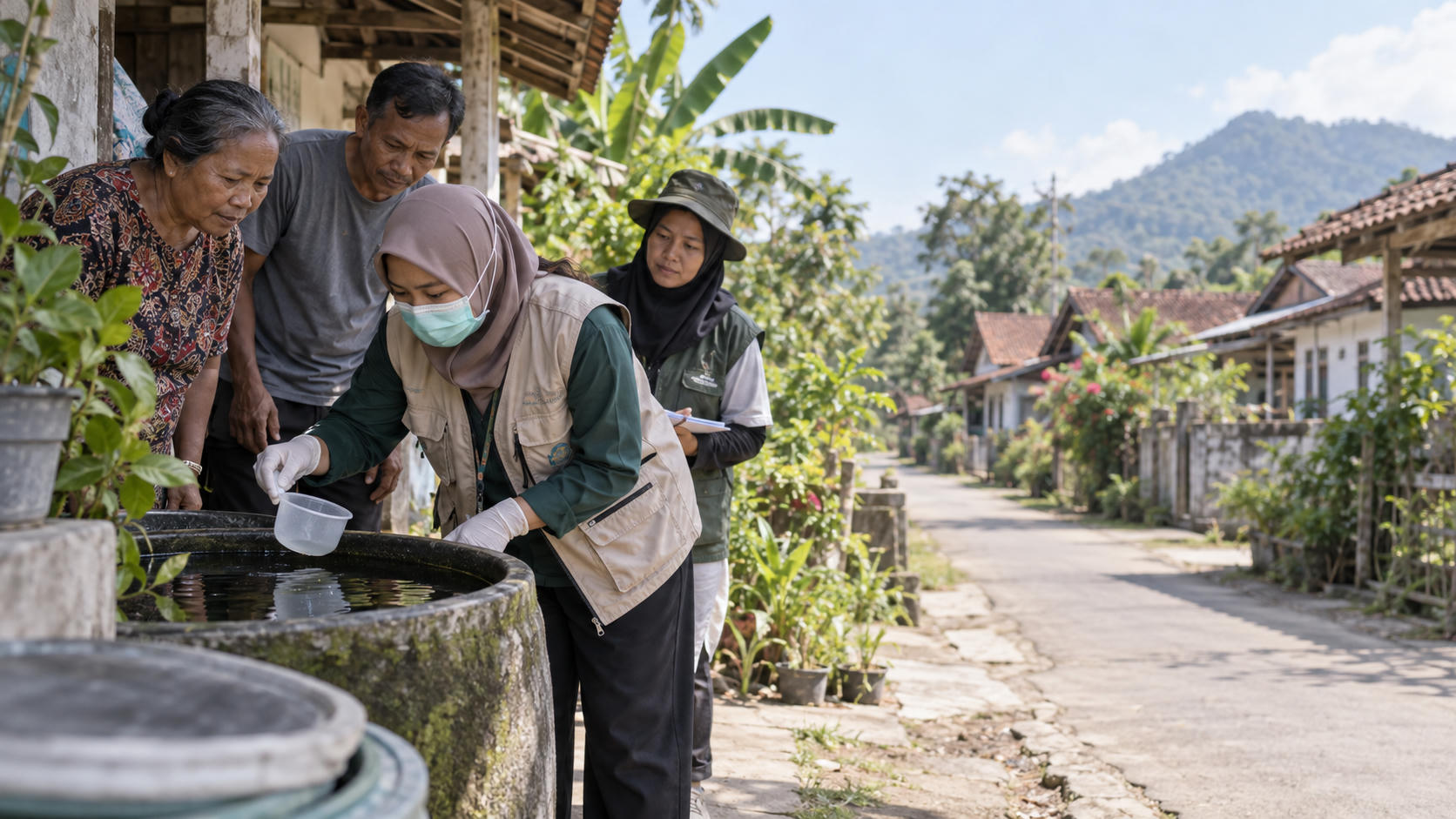 Lacak Jentik, Cegah DBD di Desa Sukowiryo