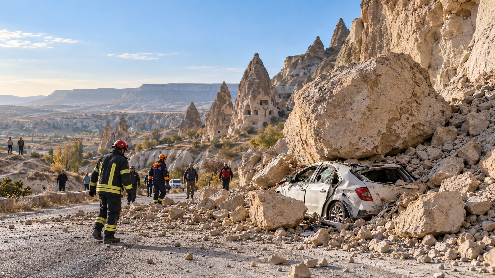 Longsor Cappadocia: Batu Timpa Mobil, Korban Belum Terverifikasi