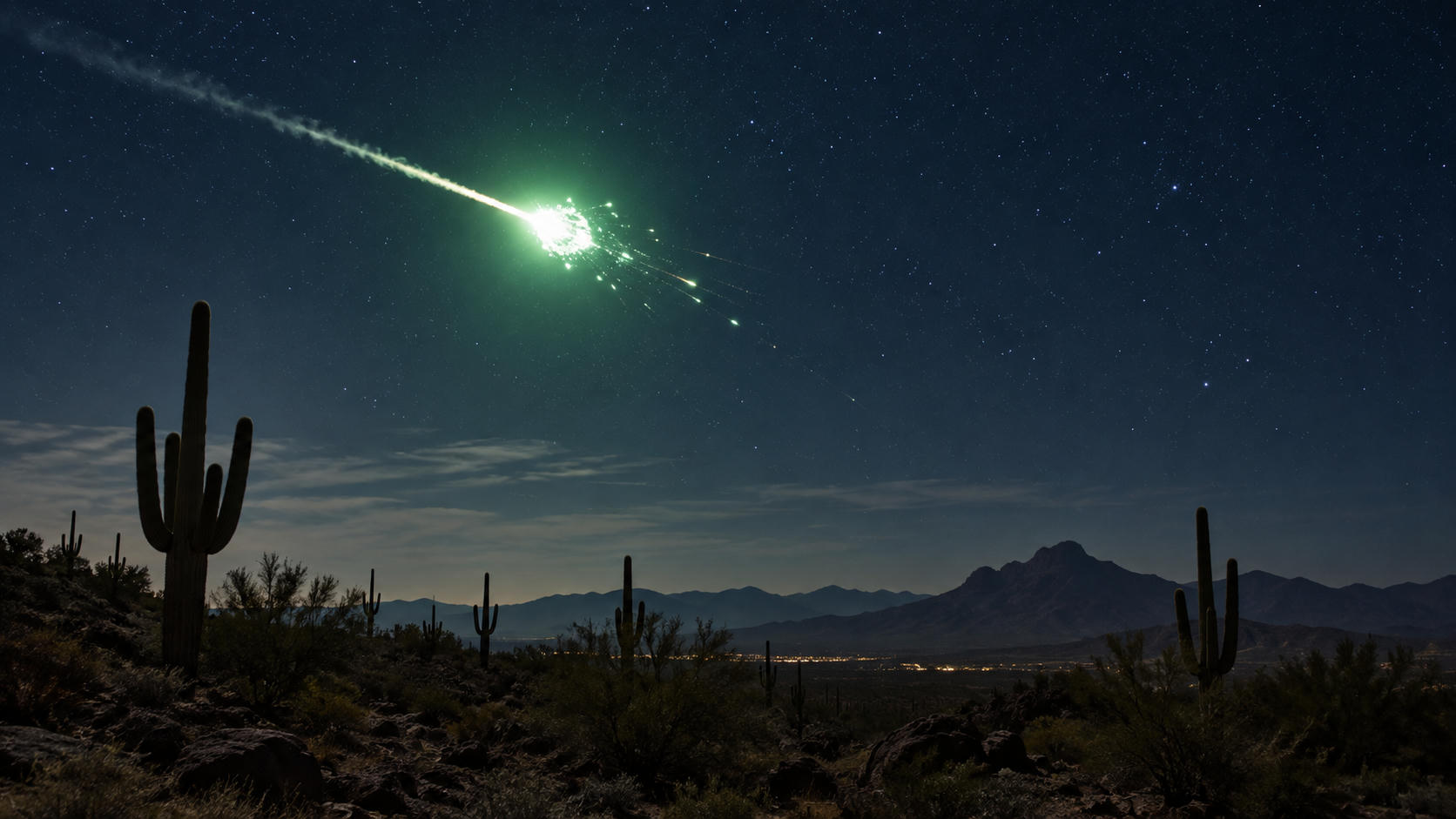 Meteor Hijau Terang Meledak di Langit Arizona