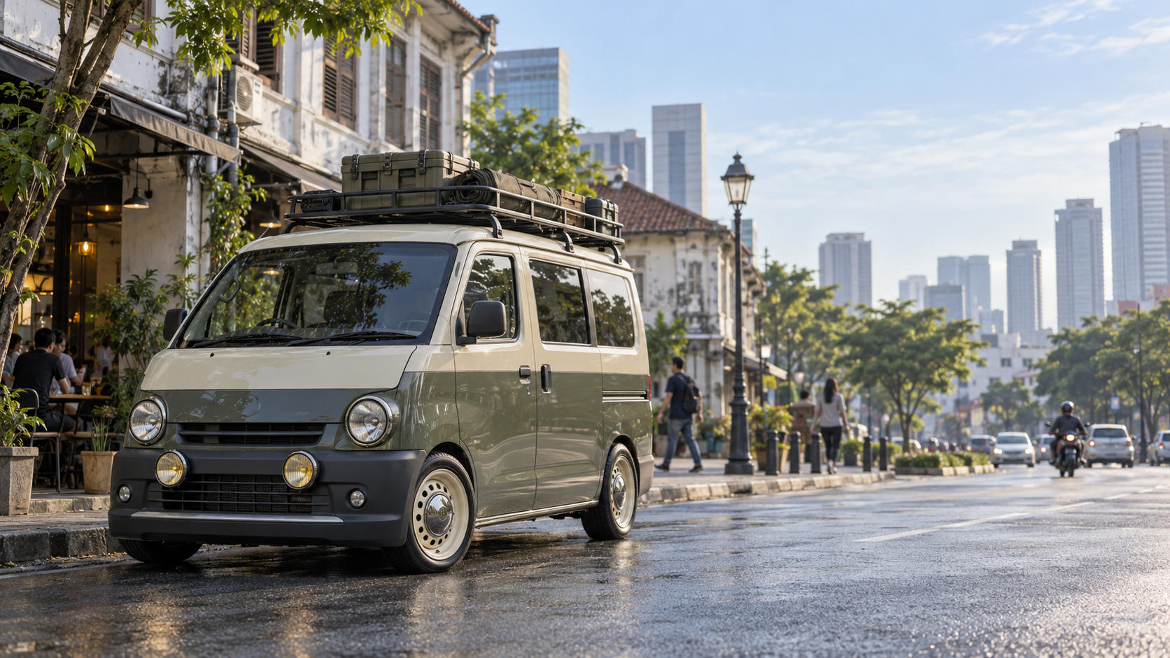 Modifikasi Gran Max Bergaya Urban Retro yang Fungsional