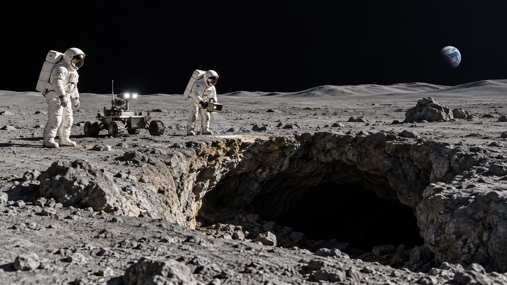 NASA Menelusuri Gua Bulan untuk Markas Astronaut