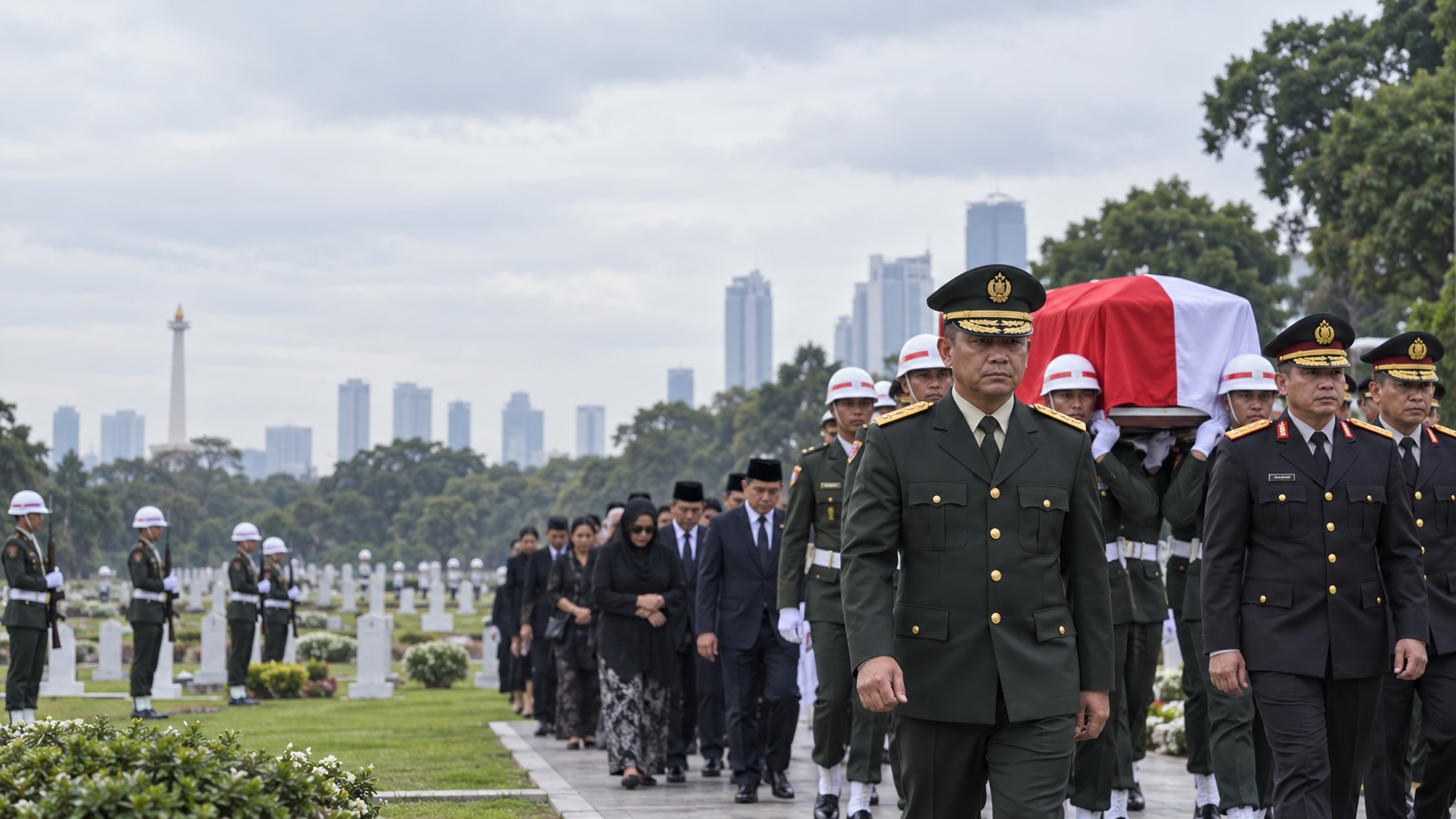 Panglima TNI Pimpin Pemakaman Eks KSAD Subagyo HS