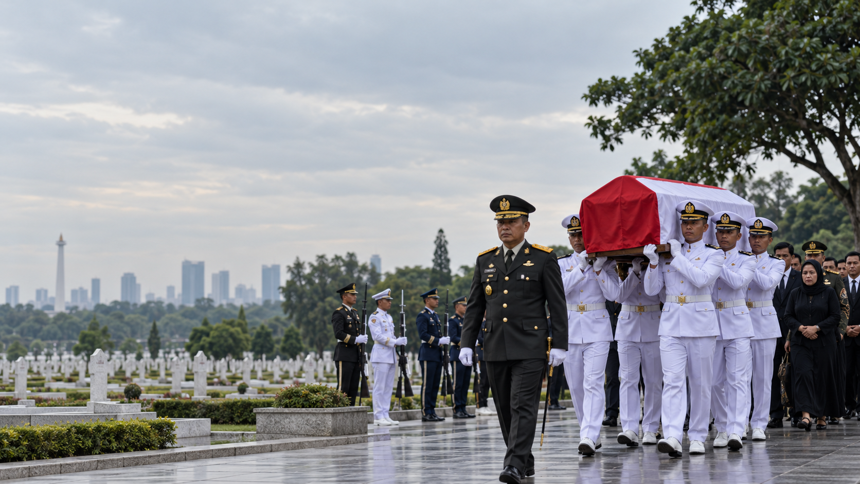 Panglima TNI Pimpin Pemakaman Widodo AS di TMP Kalibata