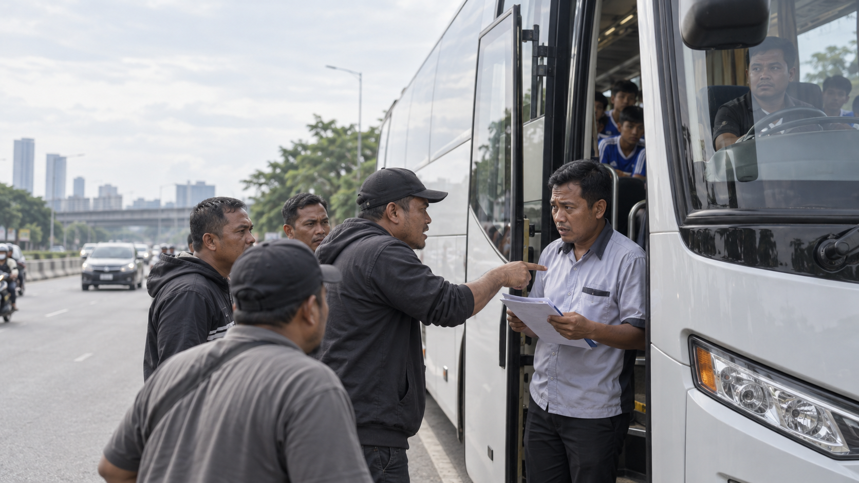Penyerang Cek Identitas Bus Persib U-18 ke Kernet