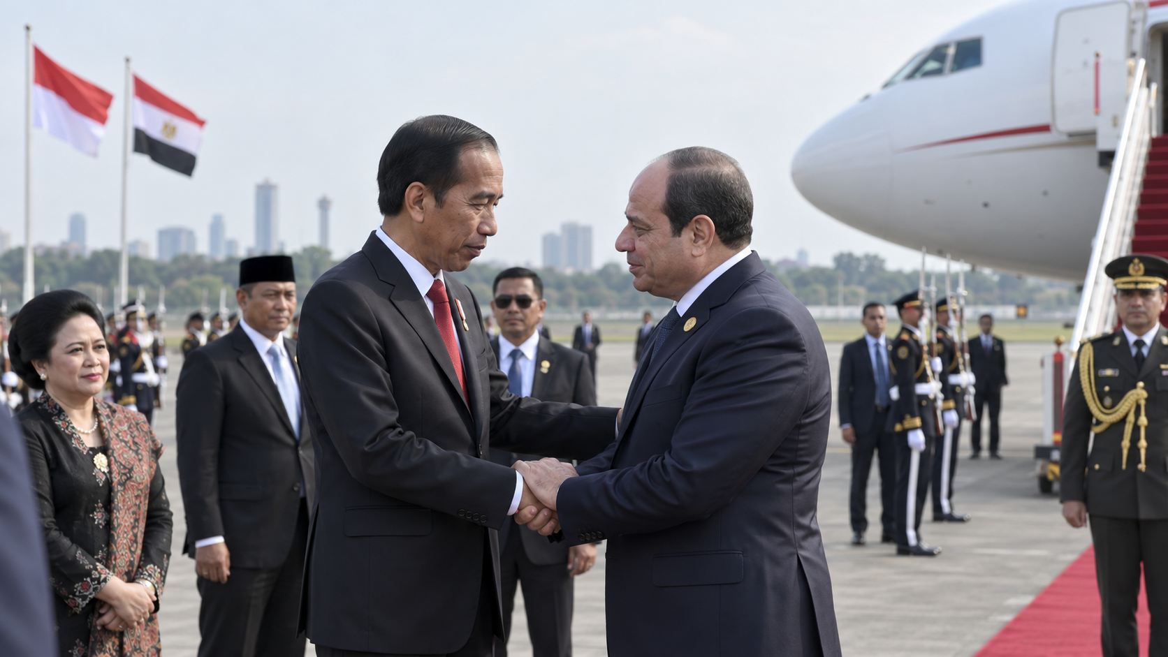 Prabowo Lepas Kepulangan el-Sisi, Bahas Palestina
