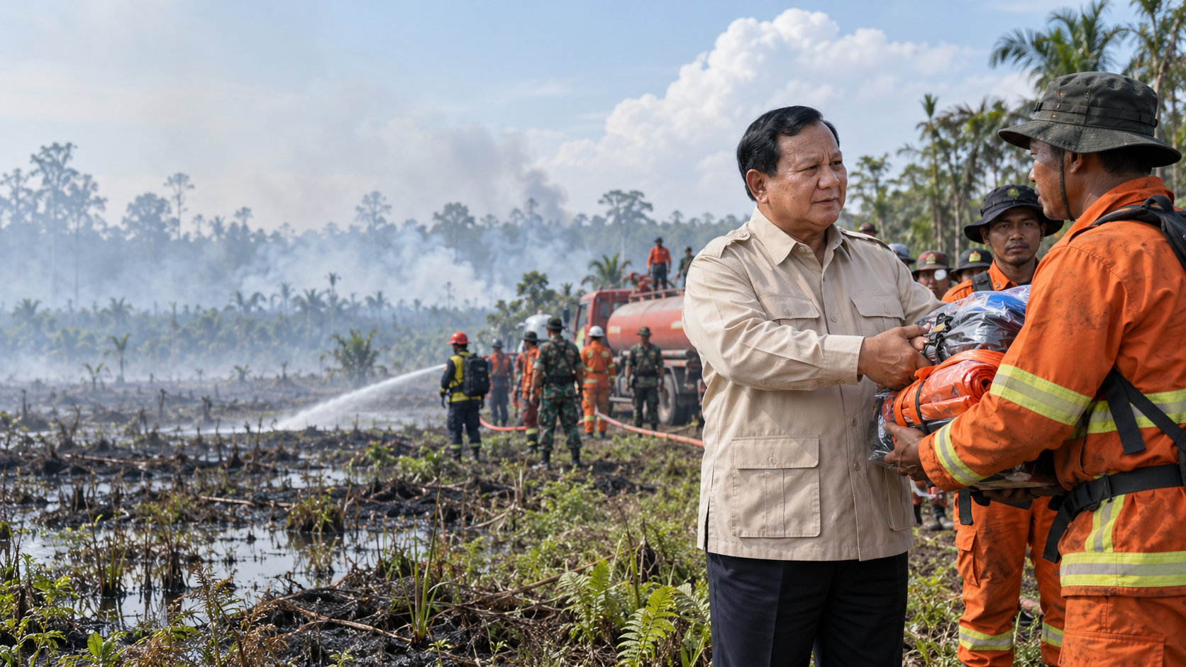 Prabowo Salurkan Banpres Rp240 Miliar untuk Karhutla Kalbar