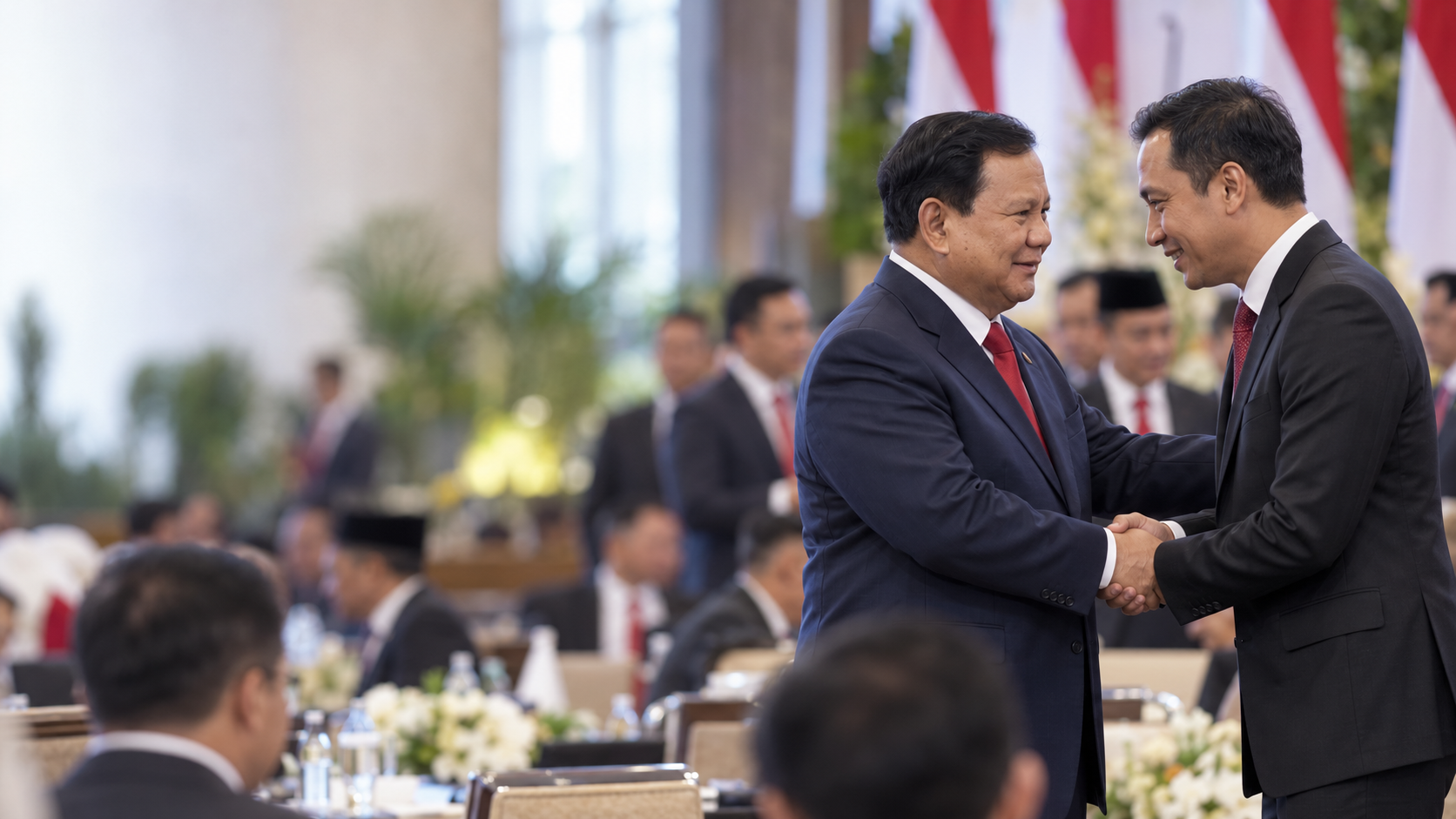 Prabowo Sapa KSP Sigit di Rakornas TPAKD