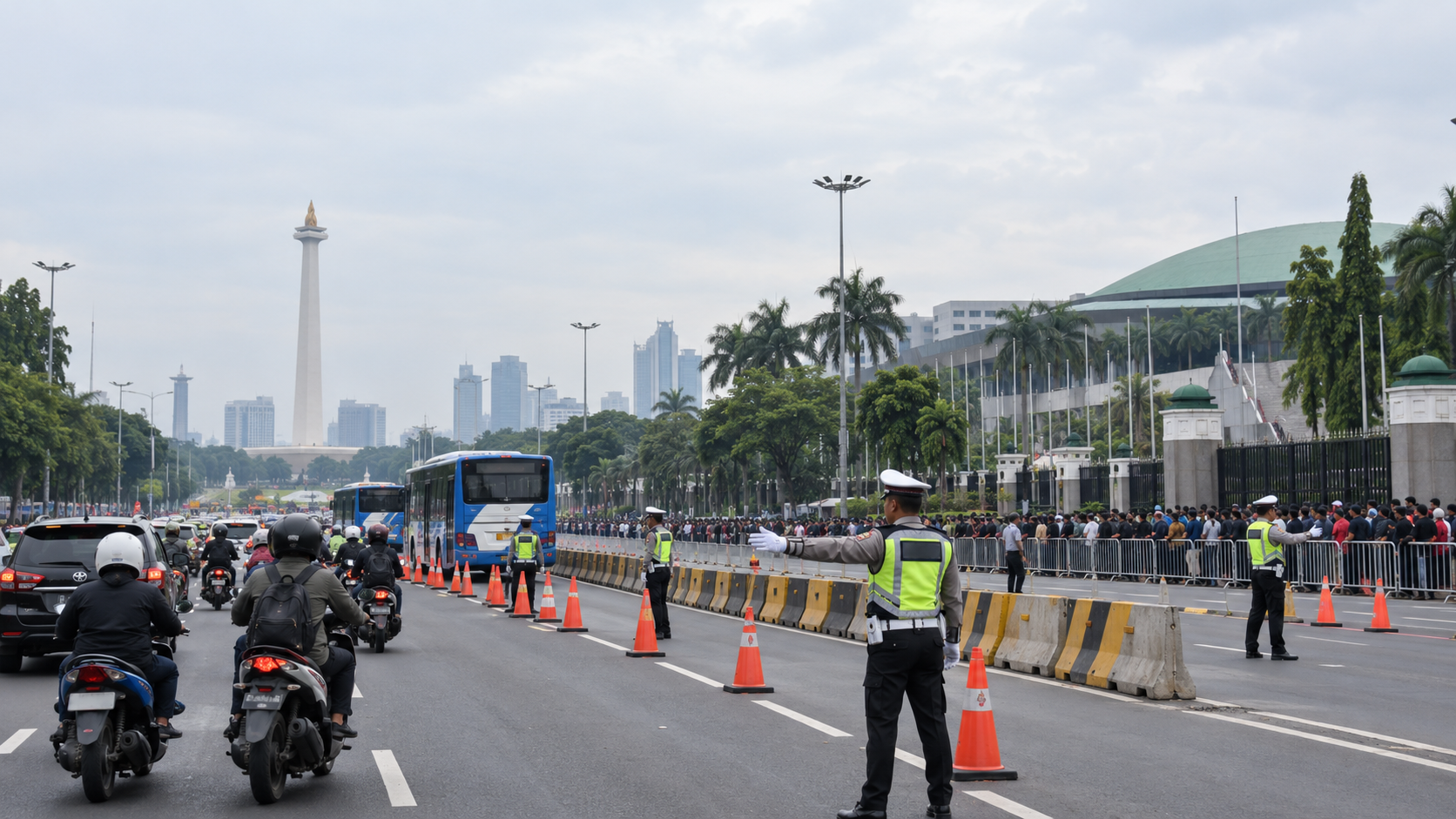 Rekayasa Lalu Lintas Monas hingga DPR pada 20 Oktober