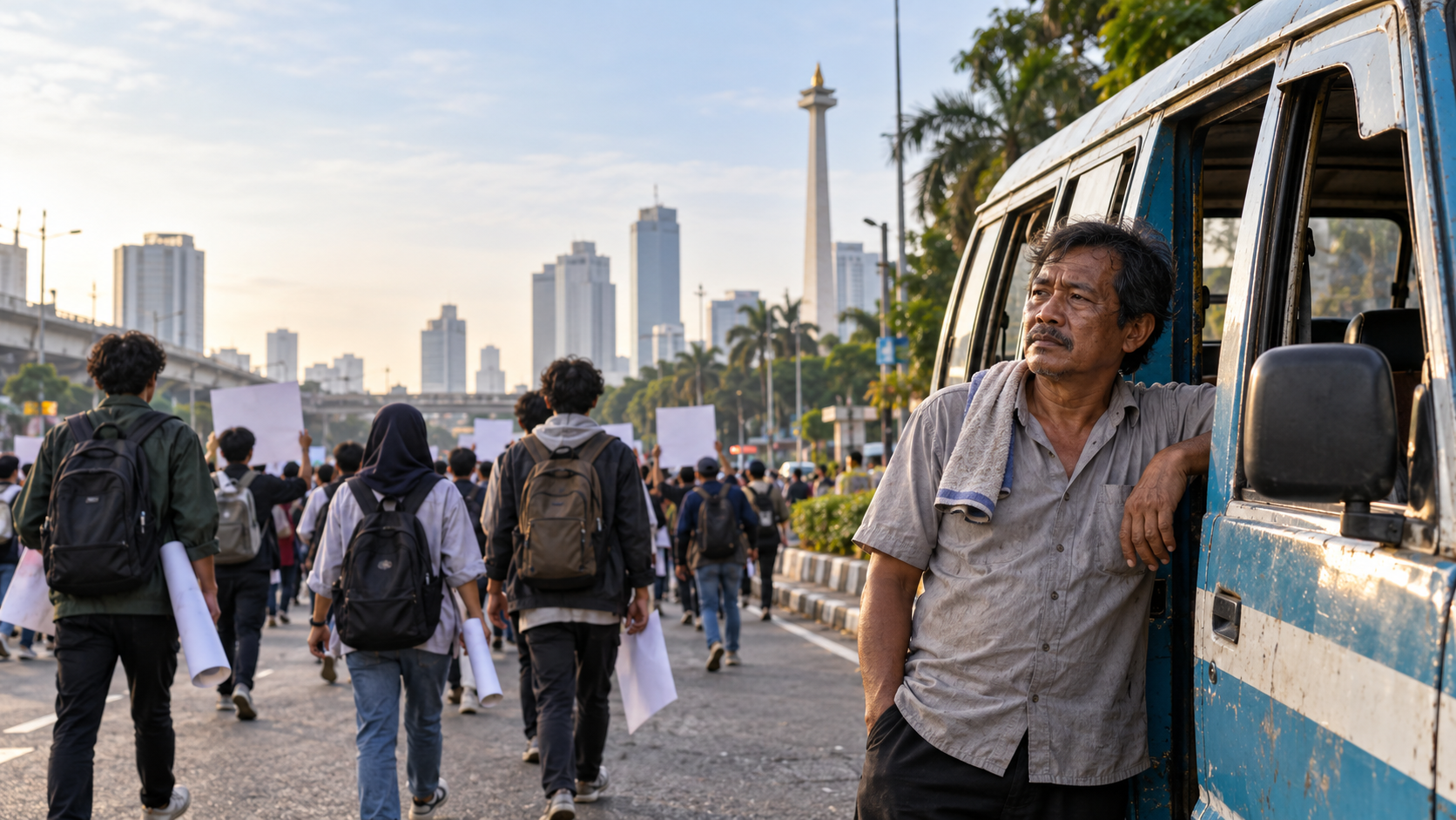 Sopir Angkot Antar Mahasiswa UI Demo Dibayar Rp450.000