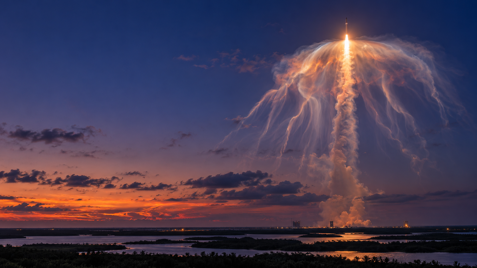 Space Jellyfish: Cahaya Roket SpaceX di Langit AS